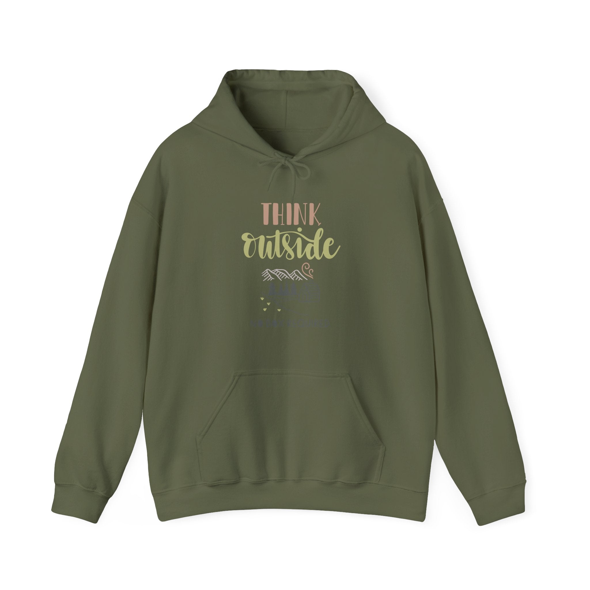 Think Outside No Box Required Unisex Heavy Blend Hooded Sweatshirt