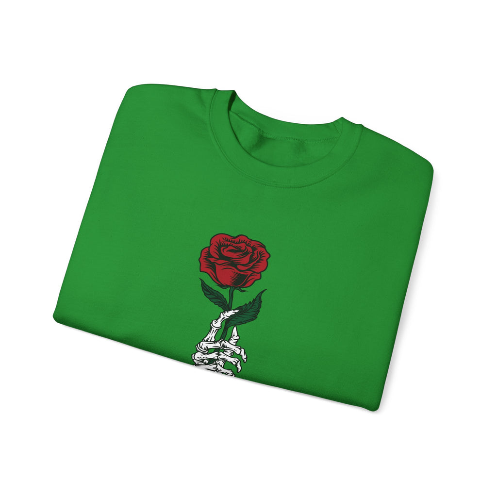 Rose In Skeleton Hand Unisex Heavy Blend Crewneck Sweatshirt