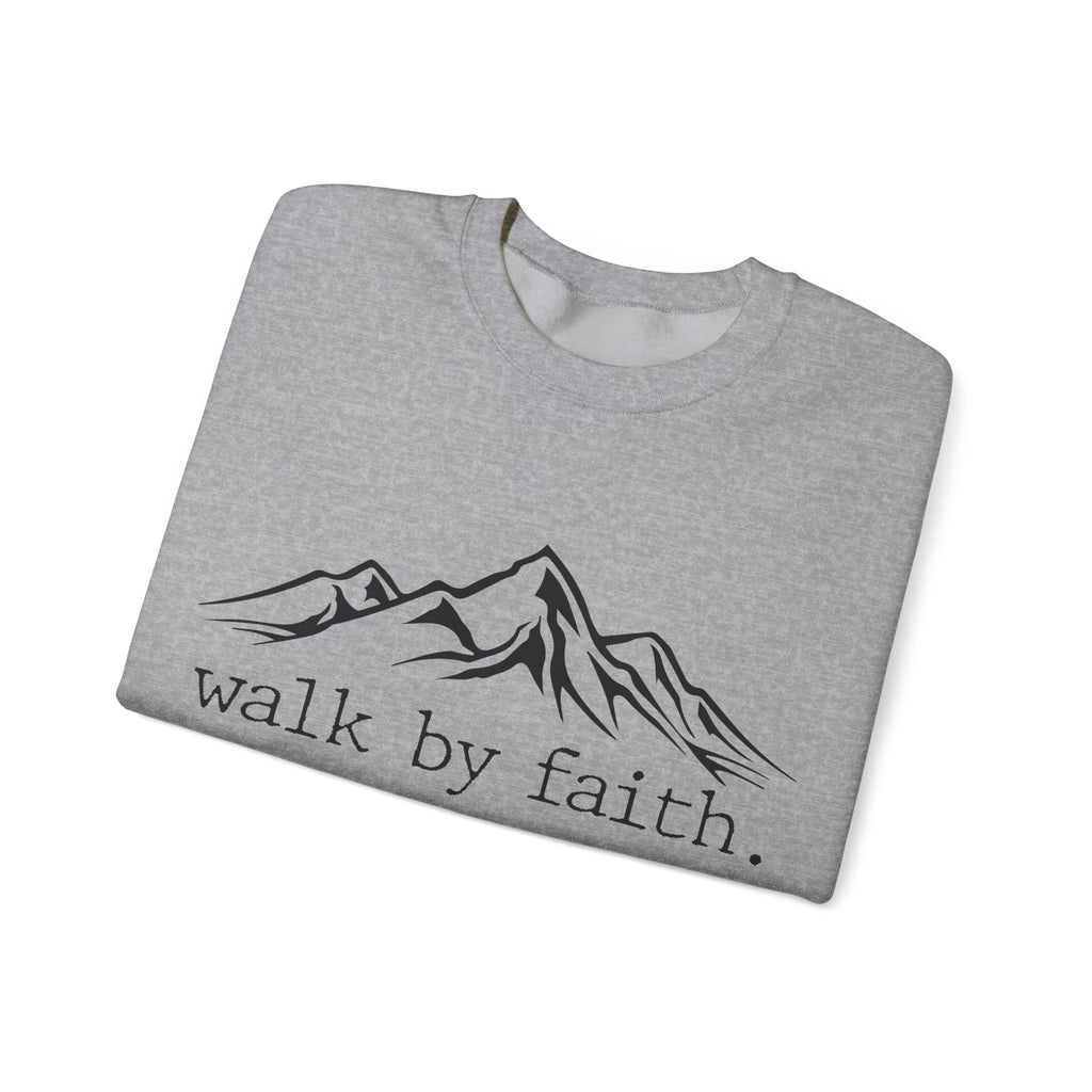 Walk By Faith Unisex Heavy Blend Crewneck Sweatshirt for Ultimate Comfort