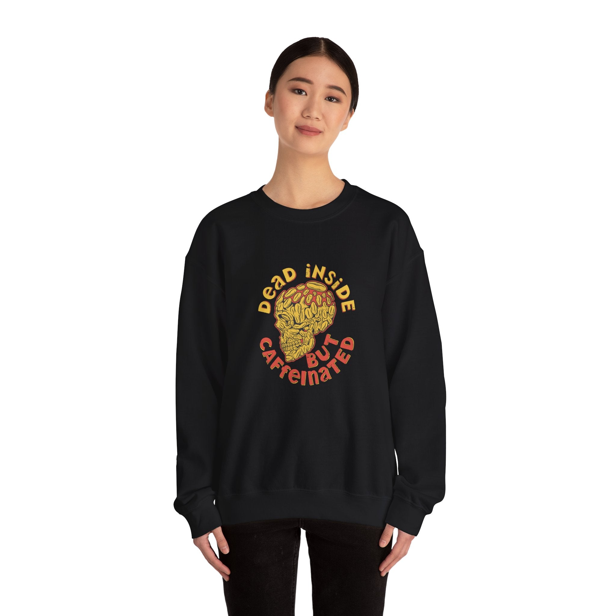 Dead Inside But Caffeinated Unisex Heavy Blend Crewneck Sweatshirt
