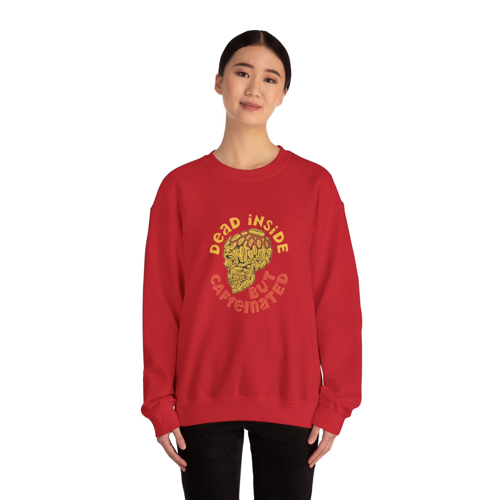 Dead Inside But Caffeinated Unisex Heavy Blend Crewneck Sweatshirt