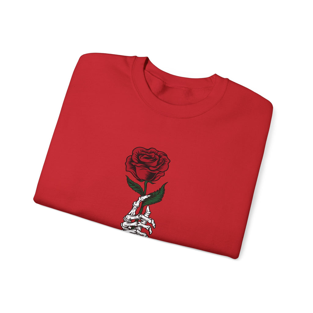 Rose In Skeleton Hand Unisex Heavy Blend Crewneck Sweatshirt