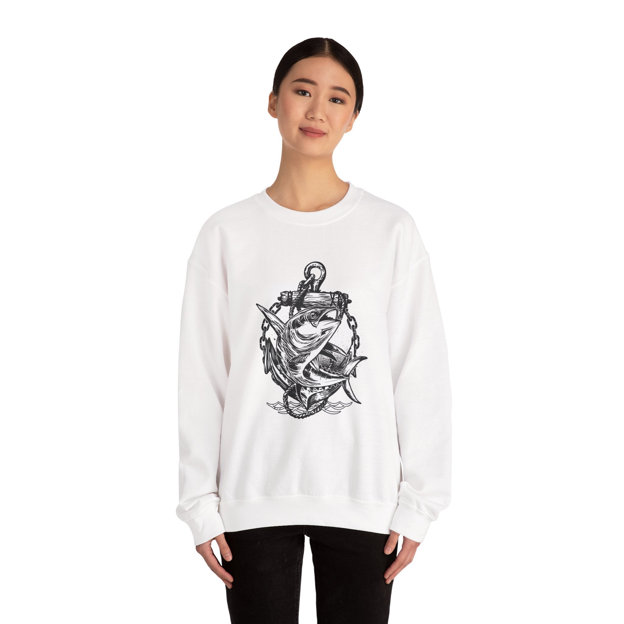 Fish And Anchor Unisex Heavy Blend Crewneck Sweatshirt For Ultimate Comfort
