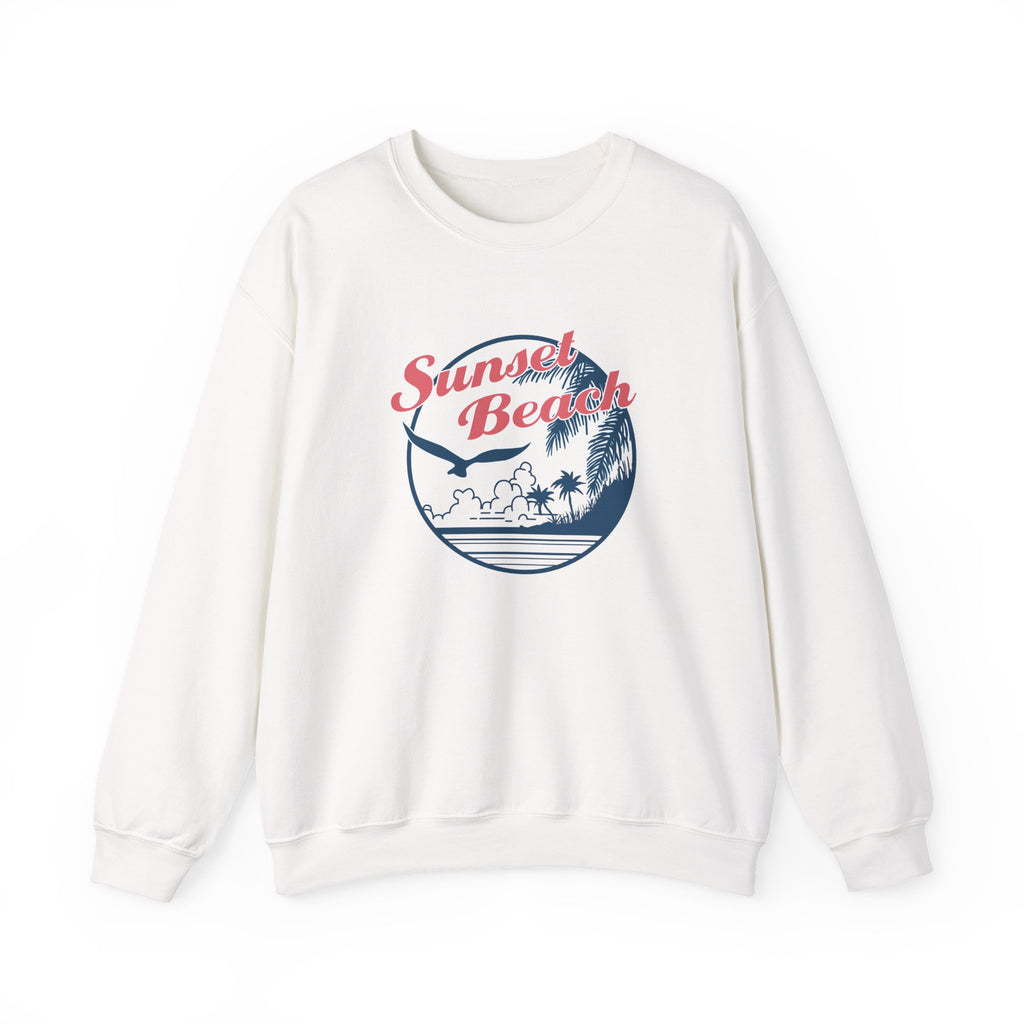 Sunset Beach Birds And Ocean Unisex Heavy Blend Crewneck Sweatshirt