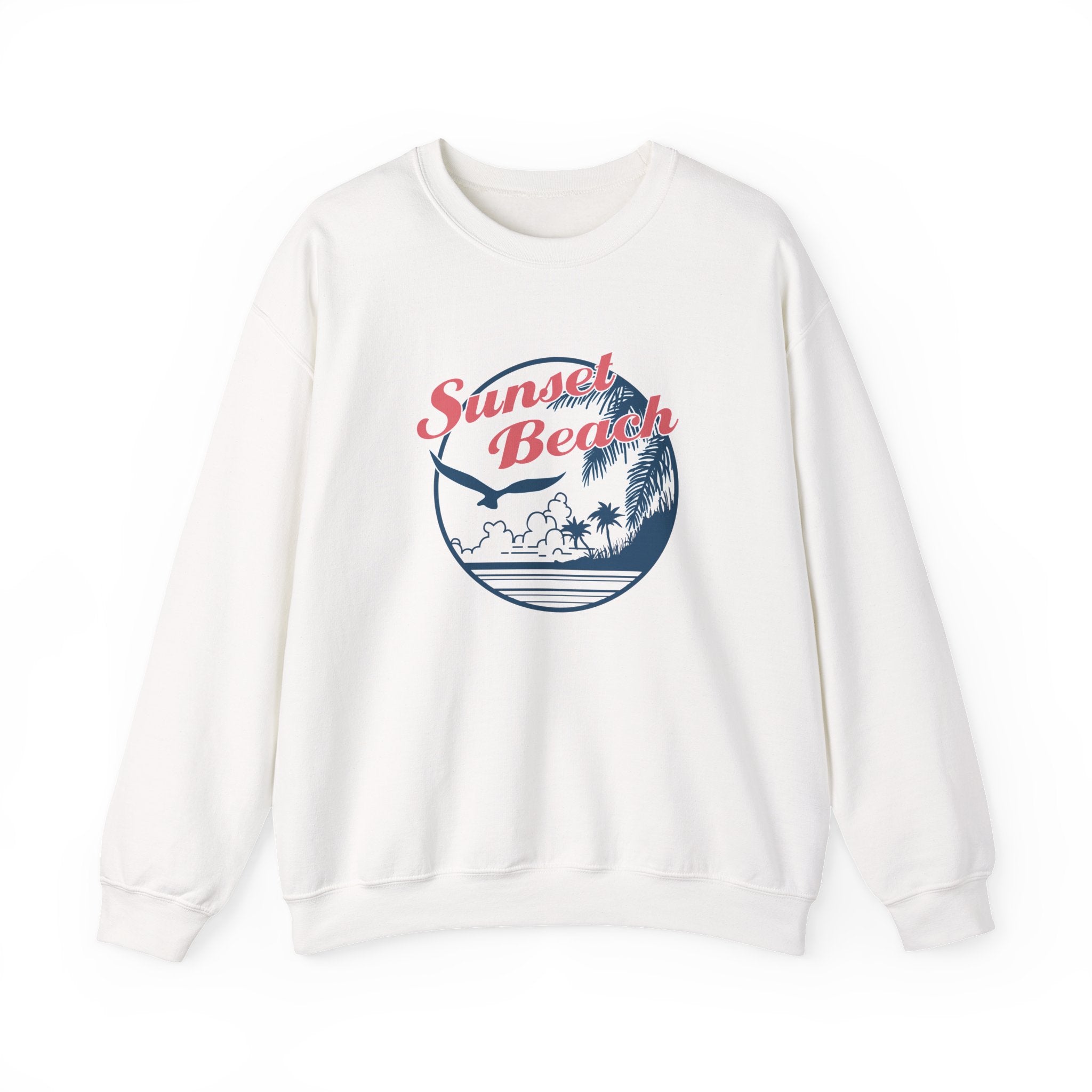 Sunset Beach Birds And Ocean Unisex Heavy Blend Crewneck Sweatshirt