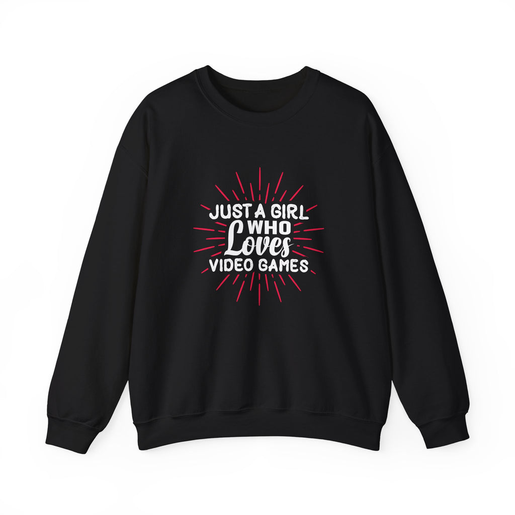 Just A Girl Who Loves Video Games Unisex Heavy Blend Crewneck Sweatshirt