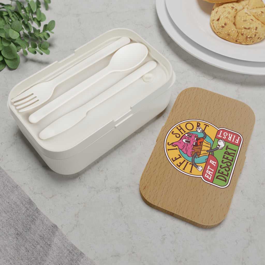 Stylish Bento Lunch Box With Wooden Lid And Smart Compartments For Fresh Food On The Go