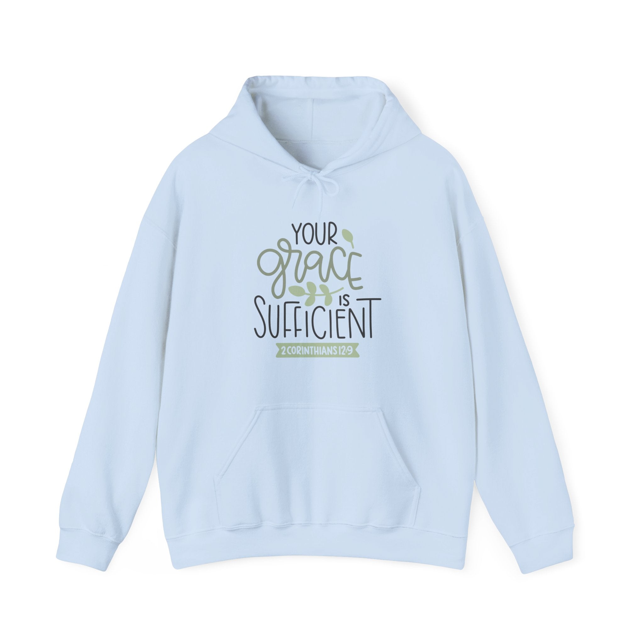 Your Grace Is Sufficient Hooded Sweatshirt 2 Corinthians 12 9 Unisex Heavy Blend Pullover