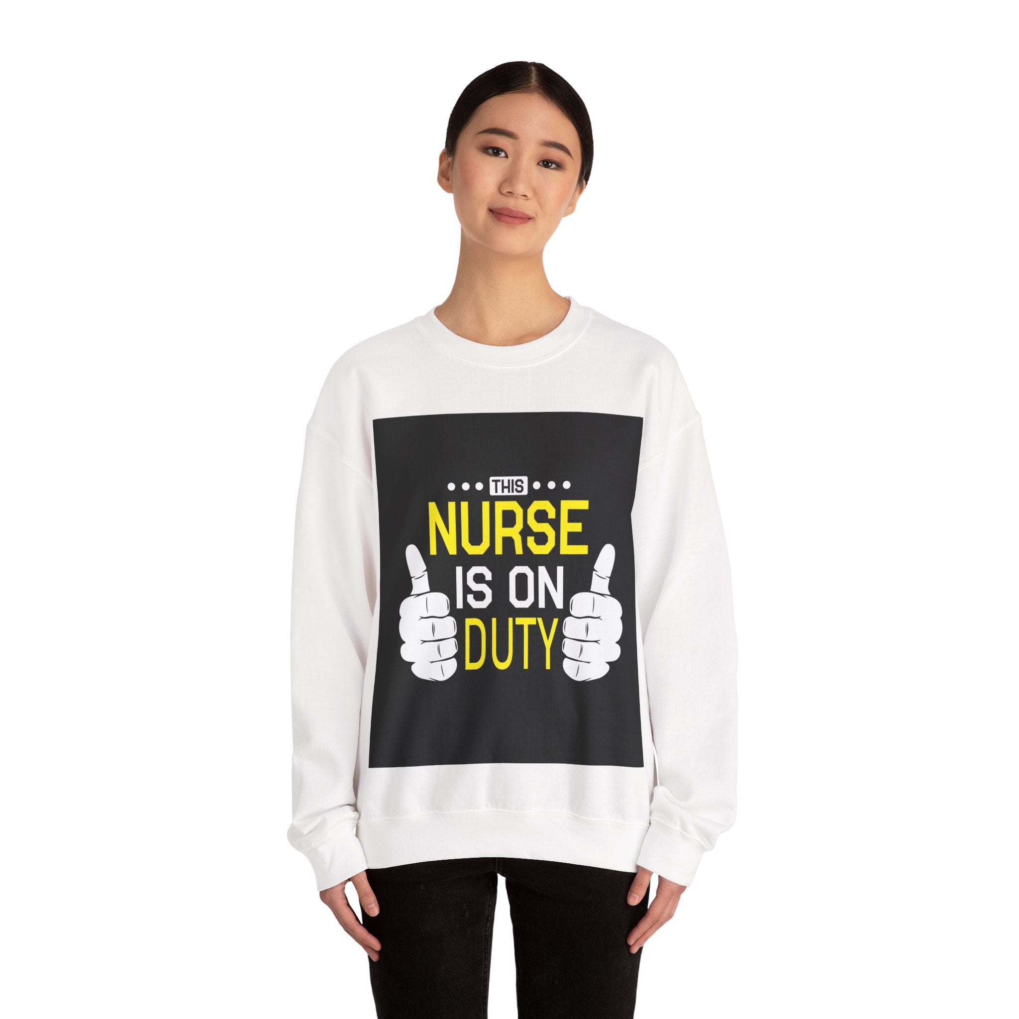 This Nurse Is On Duty Unisex Heavy Blend Crewneck Sweatshirt