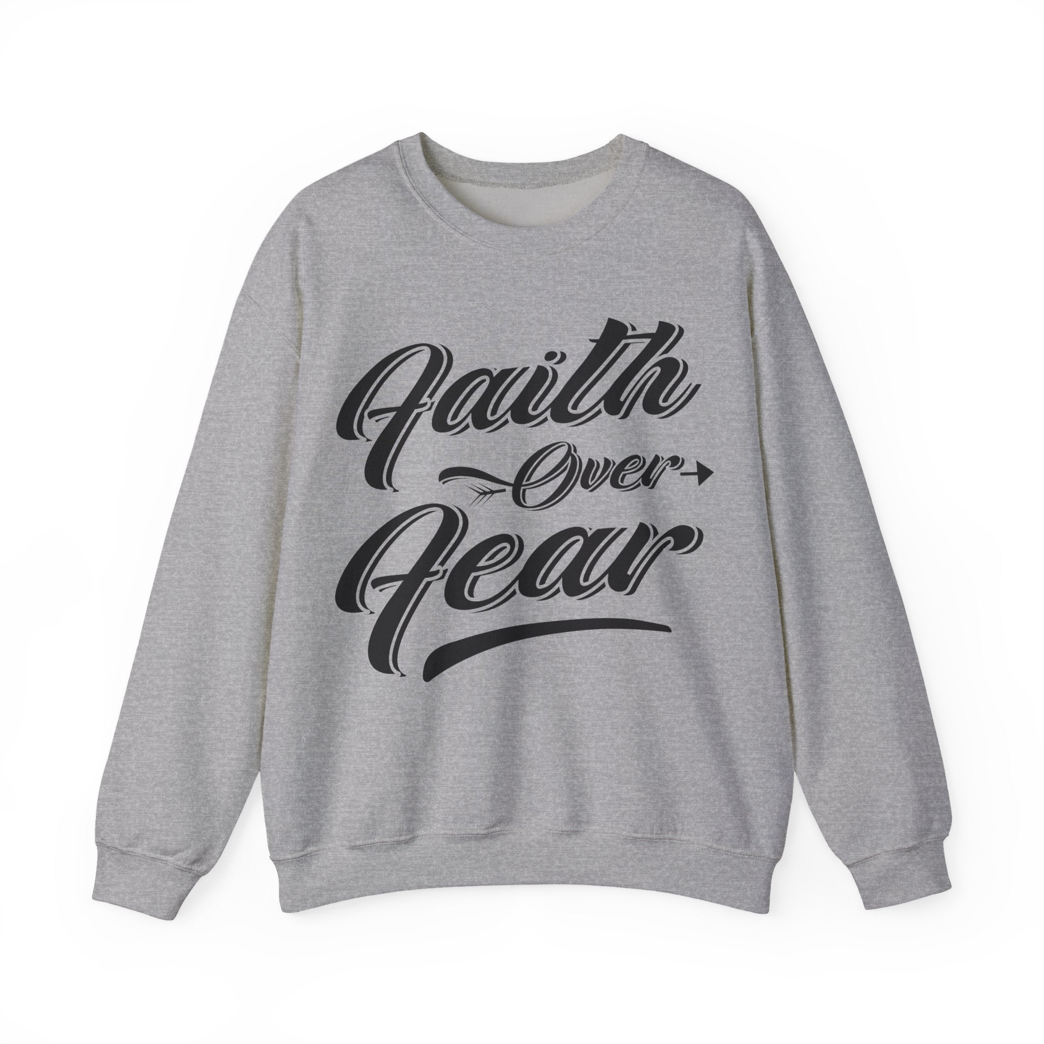 Faith Over Fear Unisex Heavy Blend Crewneck Sweatshirt for Ultimate Comfort