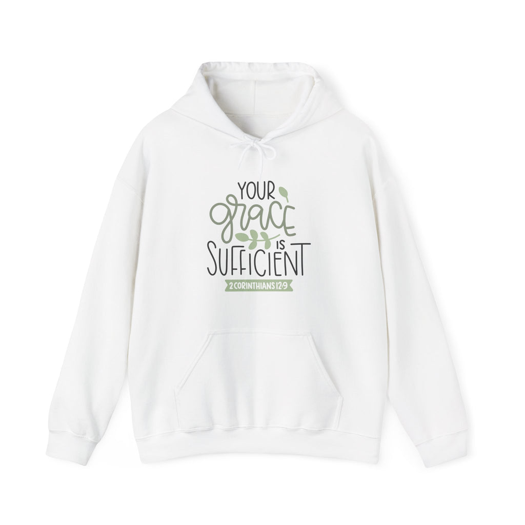 Your Grace Is Sufficient Hooded Sweatshirt 2 Corinthians 12 9 Unisex Heavy Blend Pullover