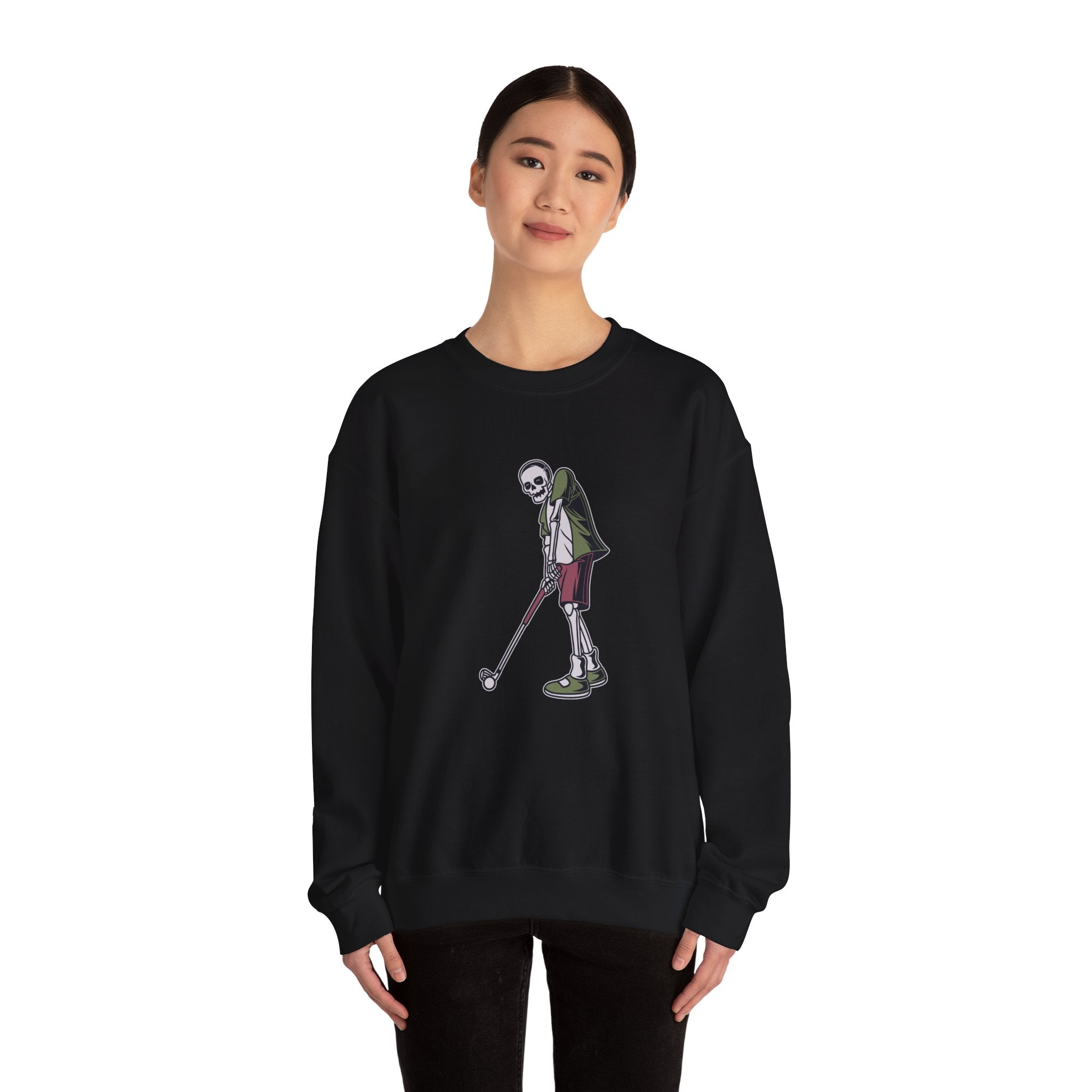 Skeleton Golfer Unisex Heavy Blend Crewneck Sweatshirt for Ultimate Comfort