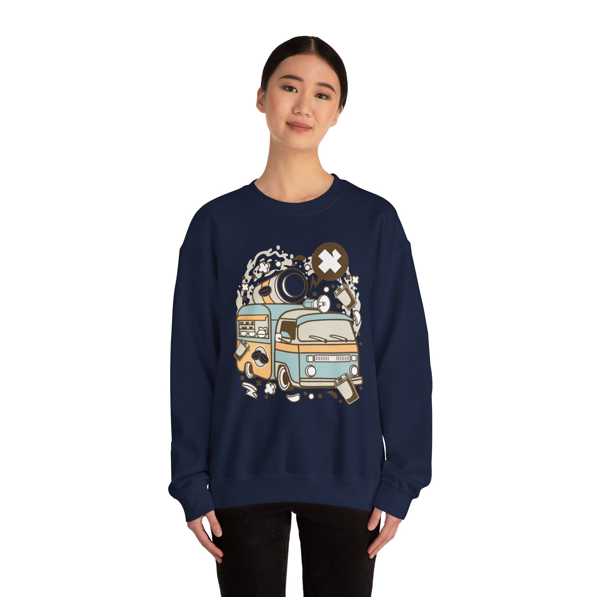 Coffee Van Unisex Heavy Blend Crewneck Sweatshirt for Ultimate Comfort
