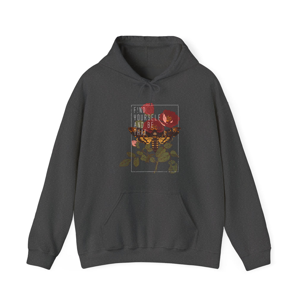 Find Yourself And Be That Rose And Butterfly Unisex Heavy Blend Hooded Sweatshirt