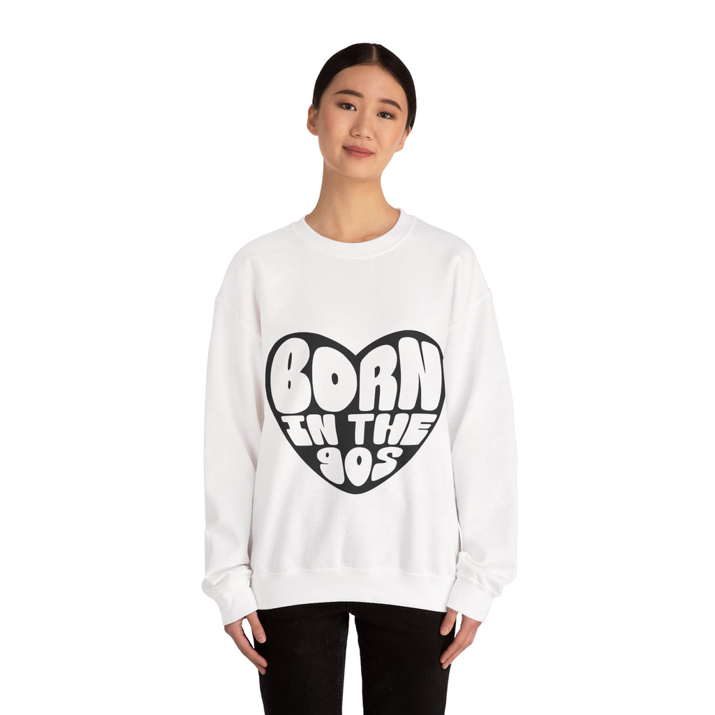 Born In The 90s Black Unisex Heavy Blend Crewneck Sweatshirt
