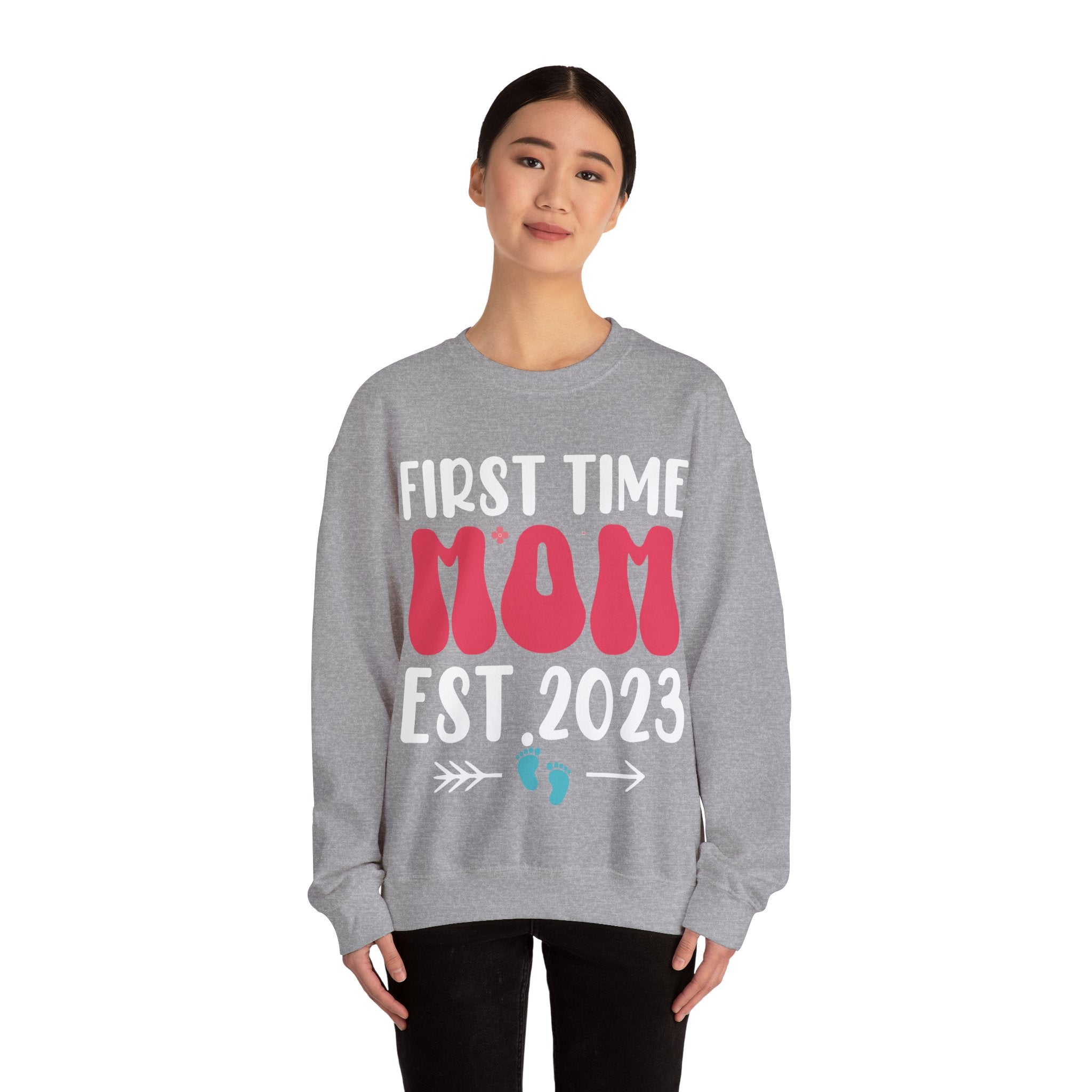 First Time Mom Established 2023 Unisex Heavy Blend Crewneck Sweatshirt