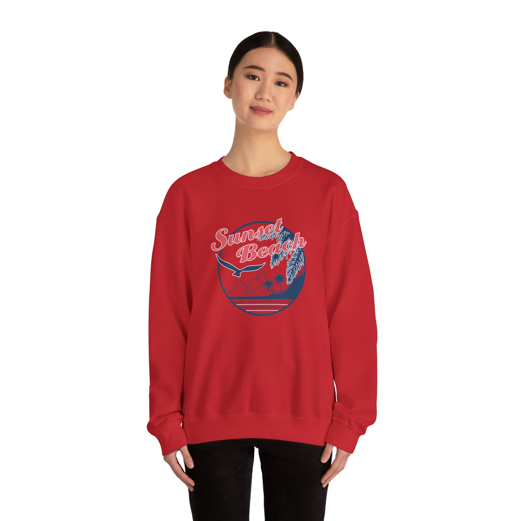 Sunset Beach Birds And Ocean Unisex Heavy Blend Crewneck Sweatshirt
