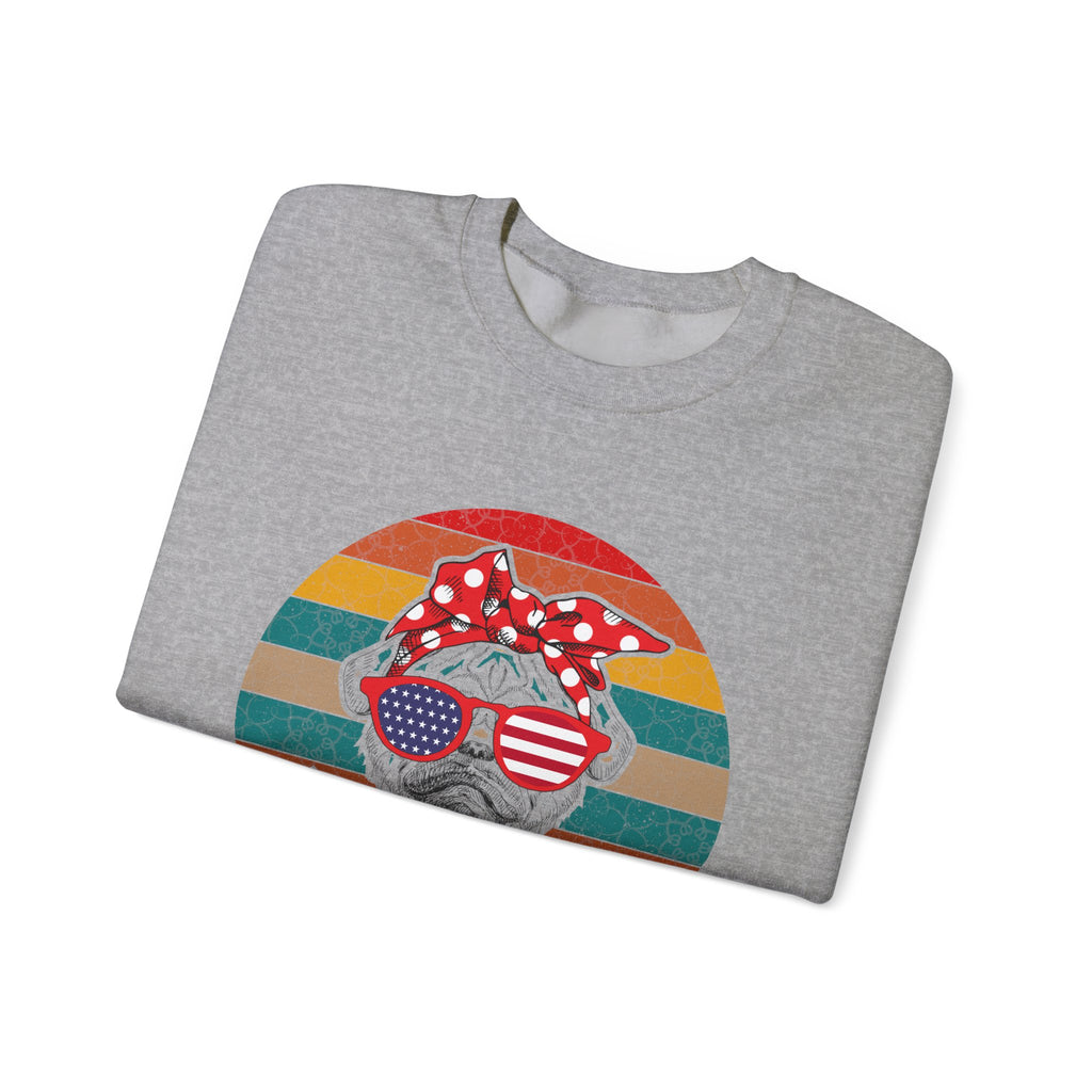 Girl American Pug Unisex Heavy Blend Crewneck Sweatshirt for Ultimate Comfort