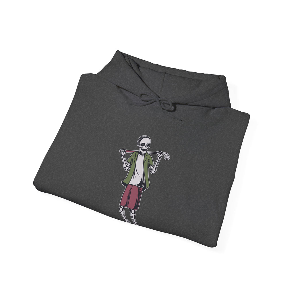 Standing Skeleton Golfer Unisex Heavy Blend Hooded Sweatshirt for Ultimate Comfort