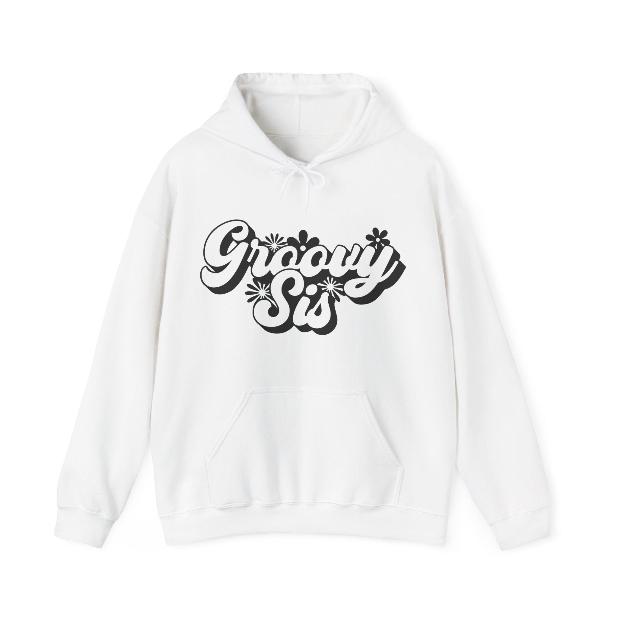 Groovy Sis Flowers Unisex Heavy Blend Hooded Sweatshirt for Ultimate Comfort