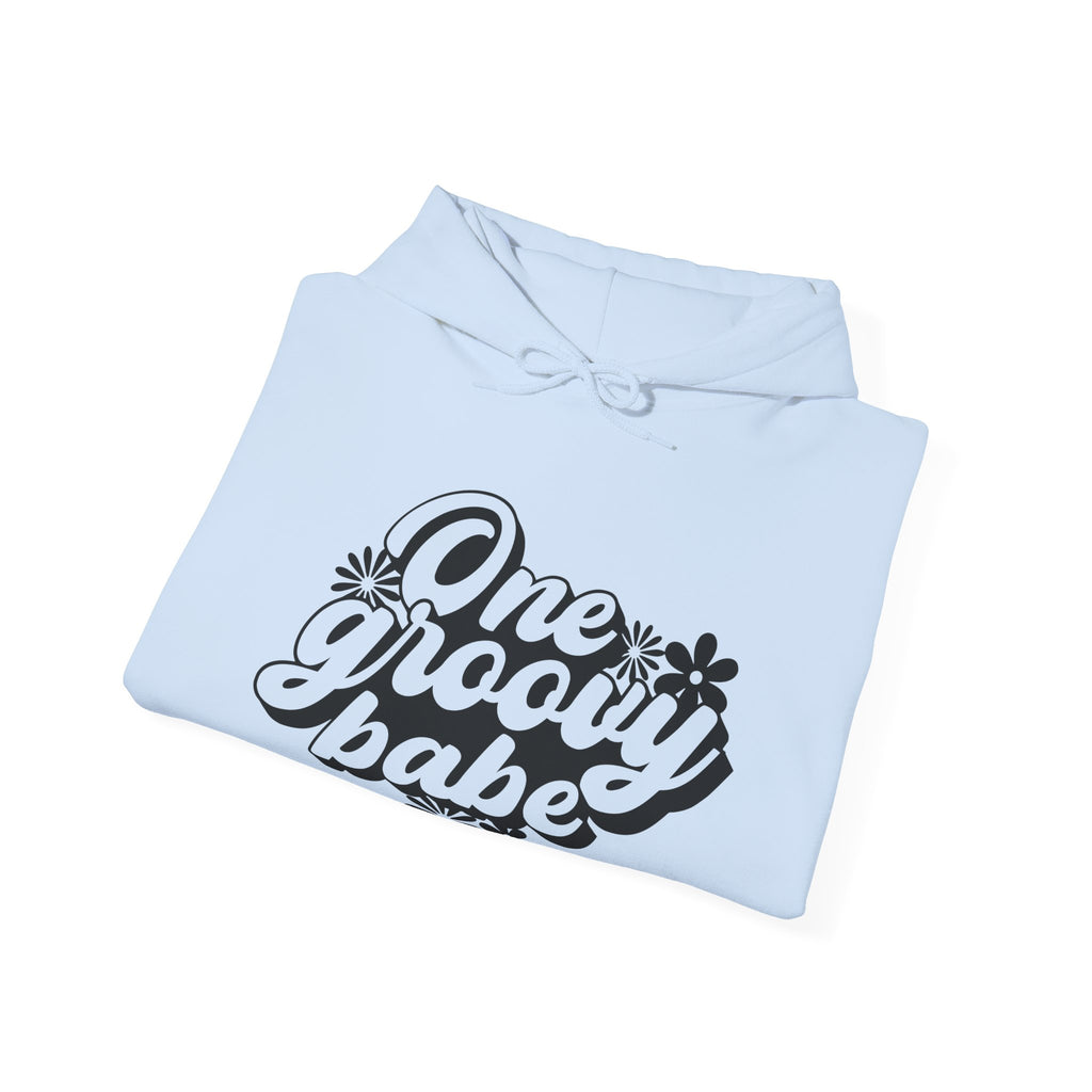 One Groovy Babe Flowers Unisex Heavy Blend Hooded Sweatshirt