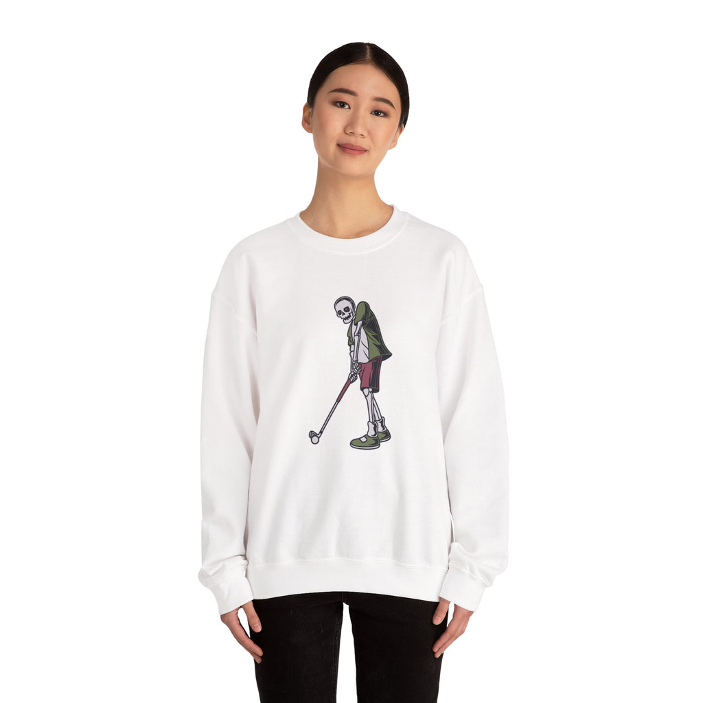 Skeleton Golfer Unisex Heavy Blend Crewneck Sweatshirt for Ultimate Comfort