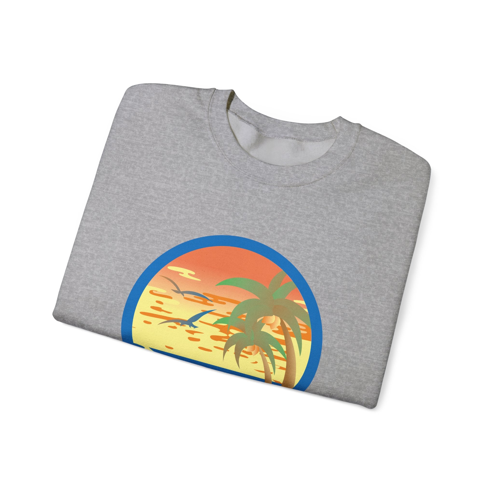 Colored Sunset And Beach Unisex Heavy Blend Crewneck Sweatshirt
