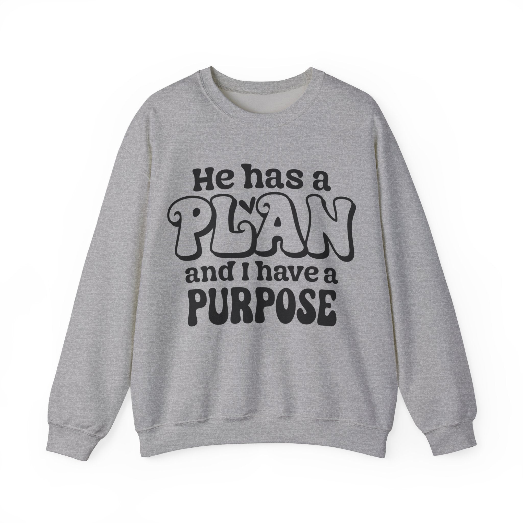He Has A Plan Unisex Heavy Blend Crewneck Sweatshirt for Ultimate Comfort