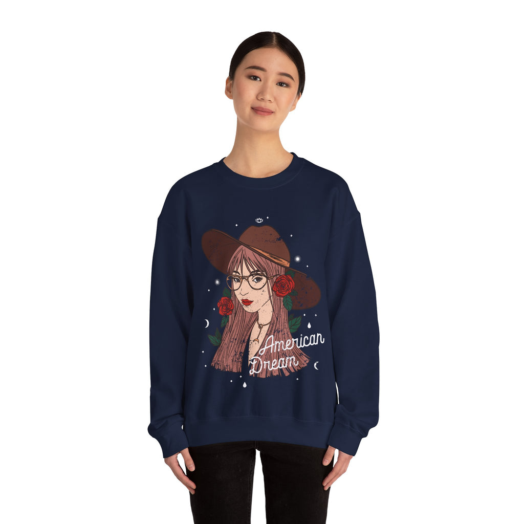 American Dream Girl Unisex Heavy Blend Crewneck Sweatshirt for Ultimate Comfort