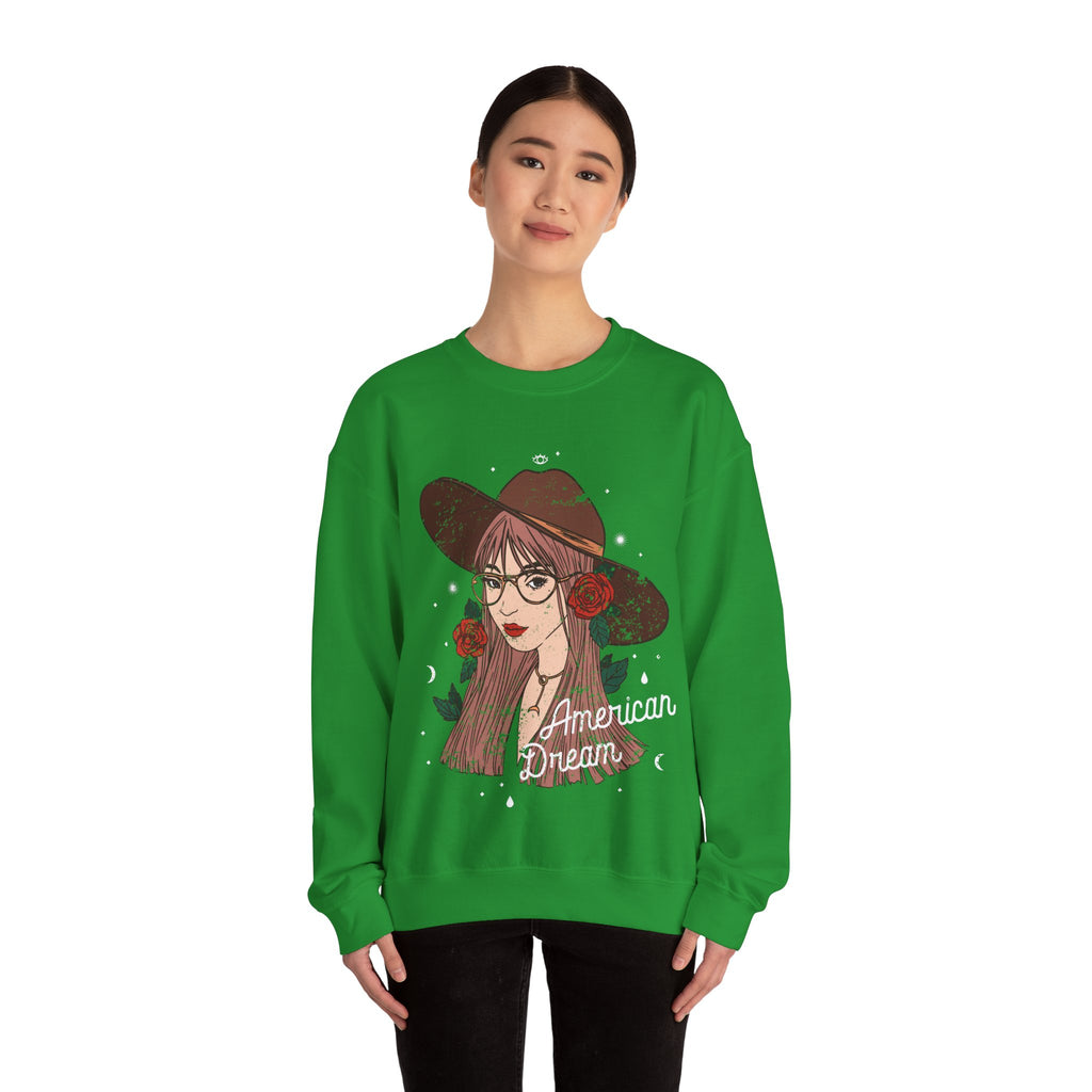American Dream Girl Unisex Heavy Blend Crewneck Sweatshirt for Ultimate Comfort