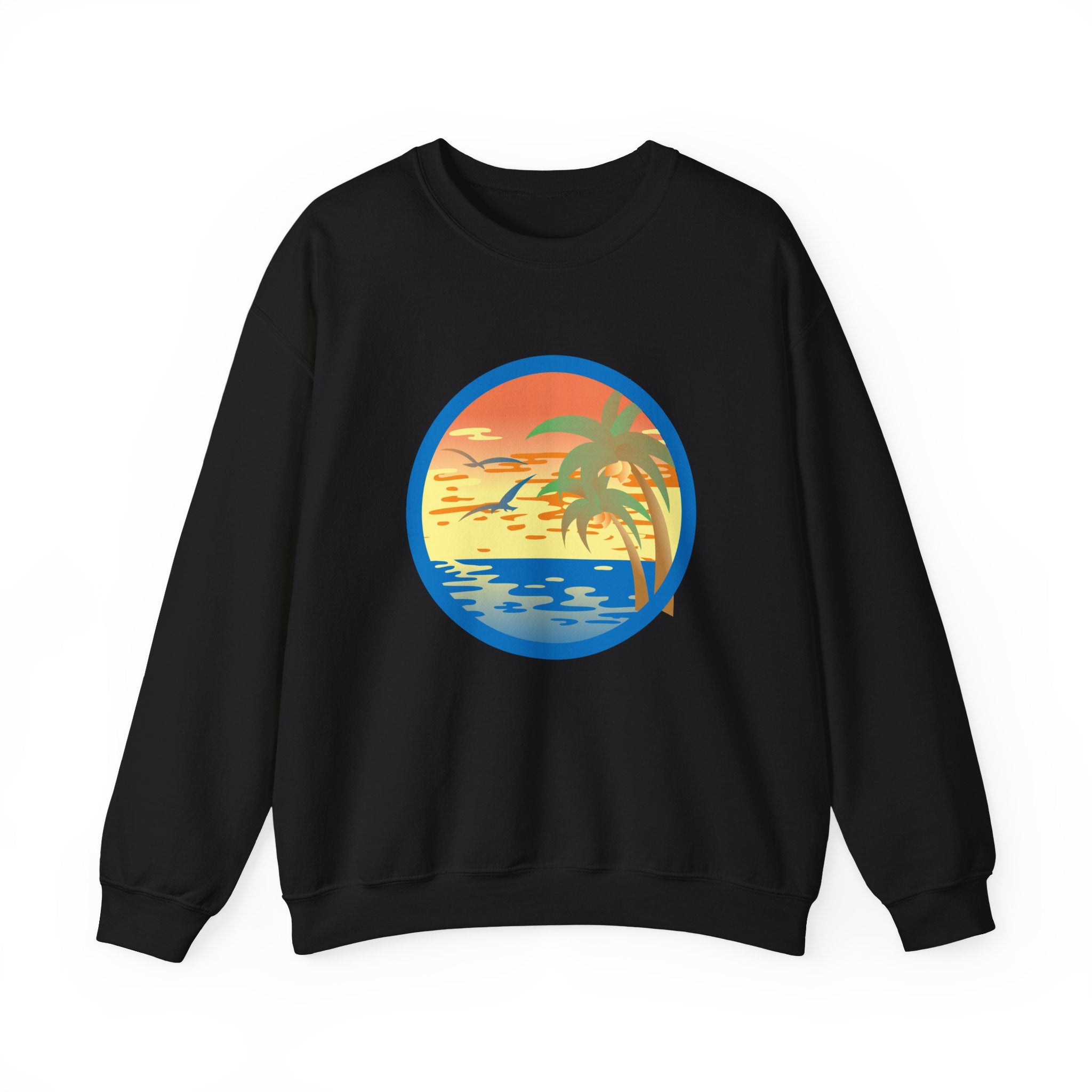 Colored Sunset And Beach Unisex Heavy Blend Crewneck Sweatshirt