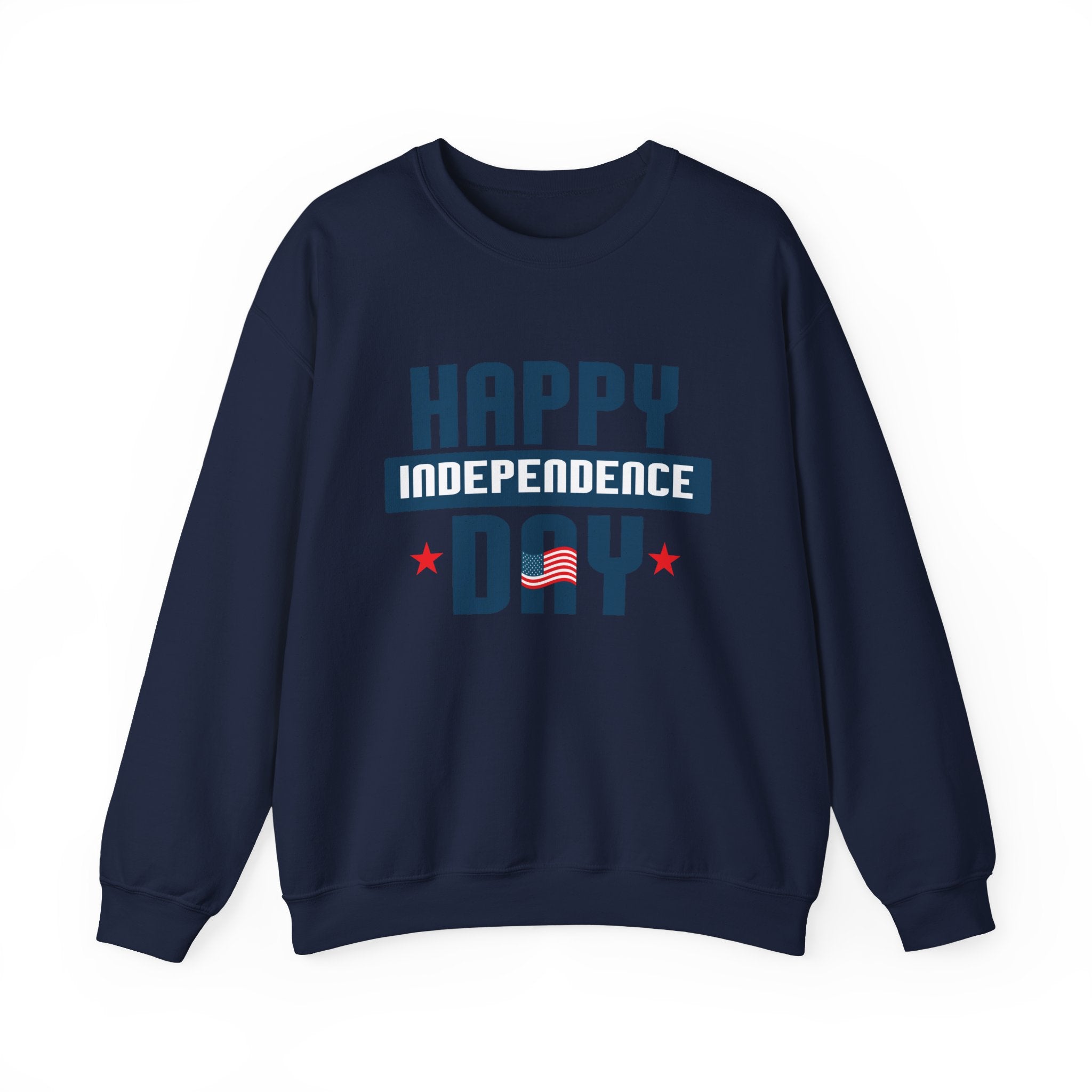 Happy Independence Day Blue Unisex Heavy Blend Crewneck Sweatshirt
