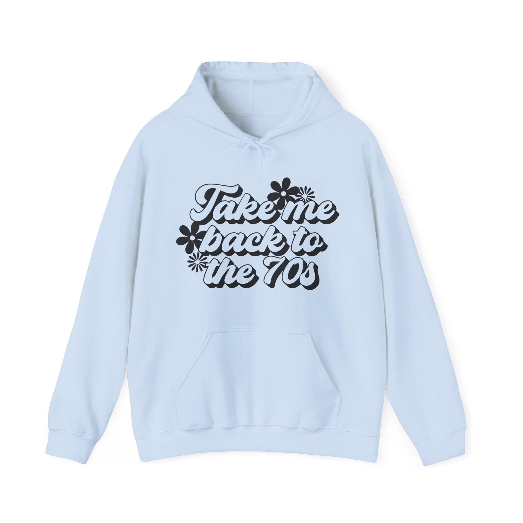 Take Me Back To The 70s Flowers Unisex Heavy Blend Hooded Sweatshirt