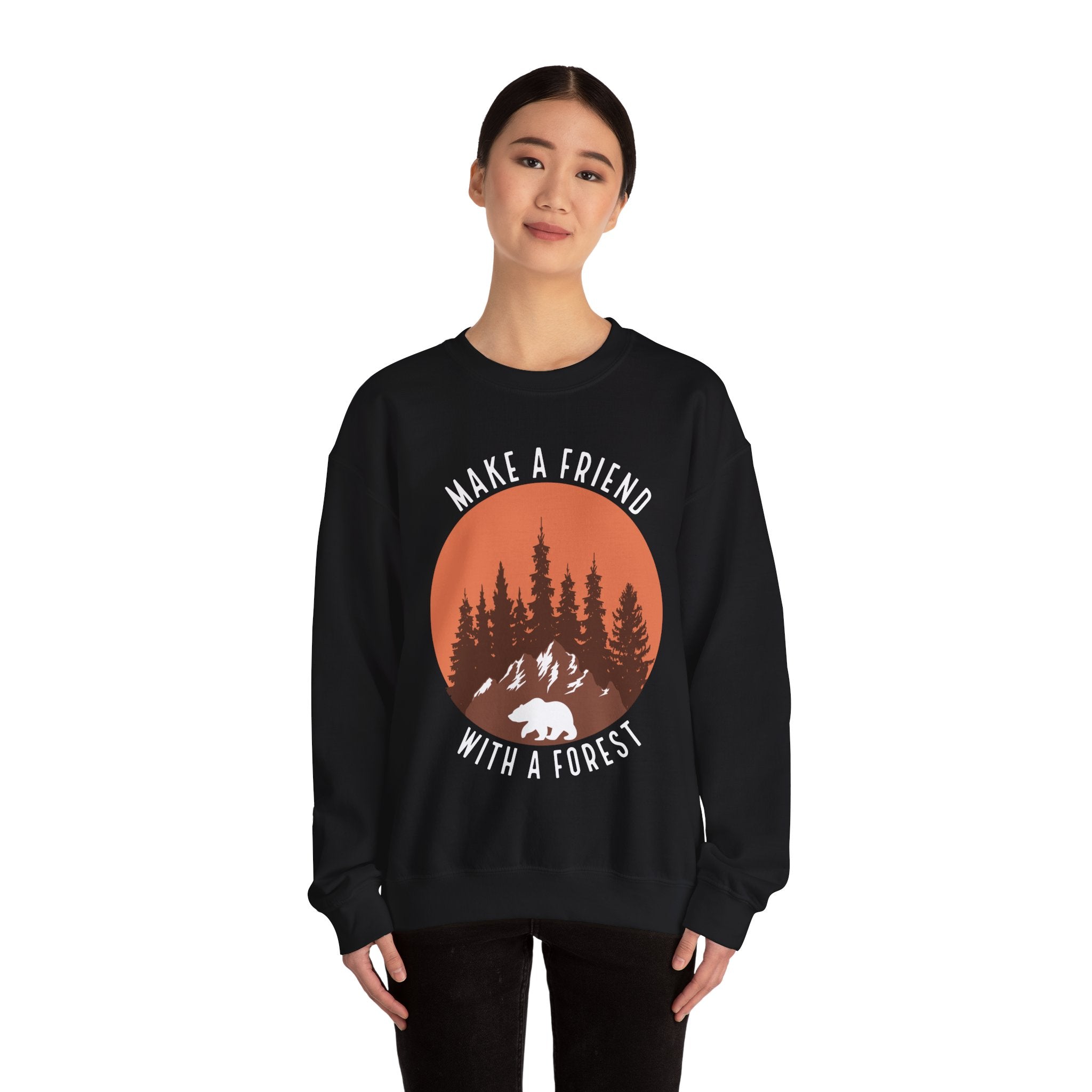 Make A Friend With A Forest Unisex Heavy Blend Crewneck Sweatshirt For Ultimate Comfort