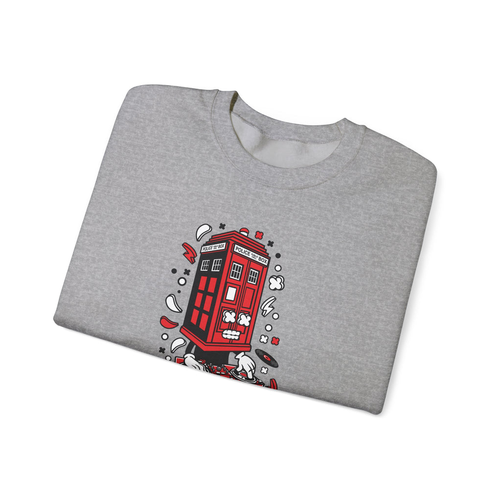 Police Box DJ Unisex Heavy Blend Crewneck Sweatshirt for Ultimate Comfort