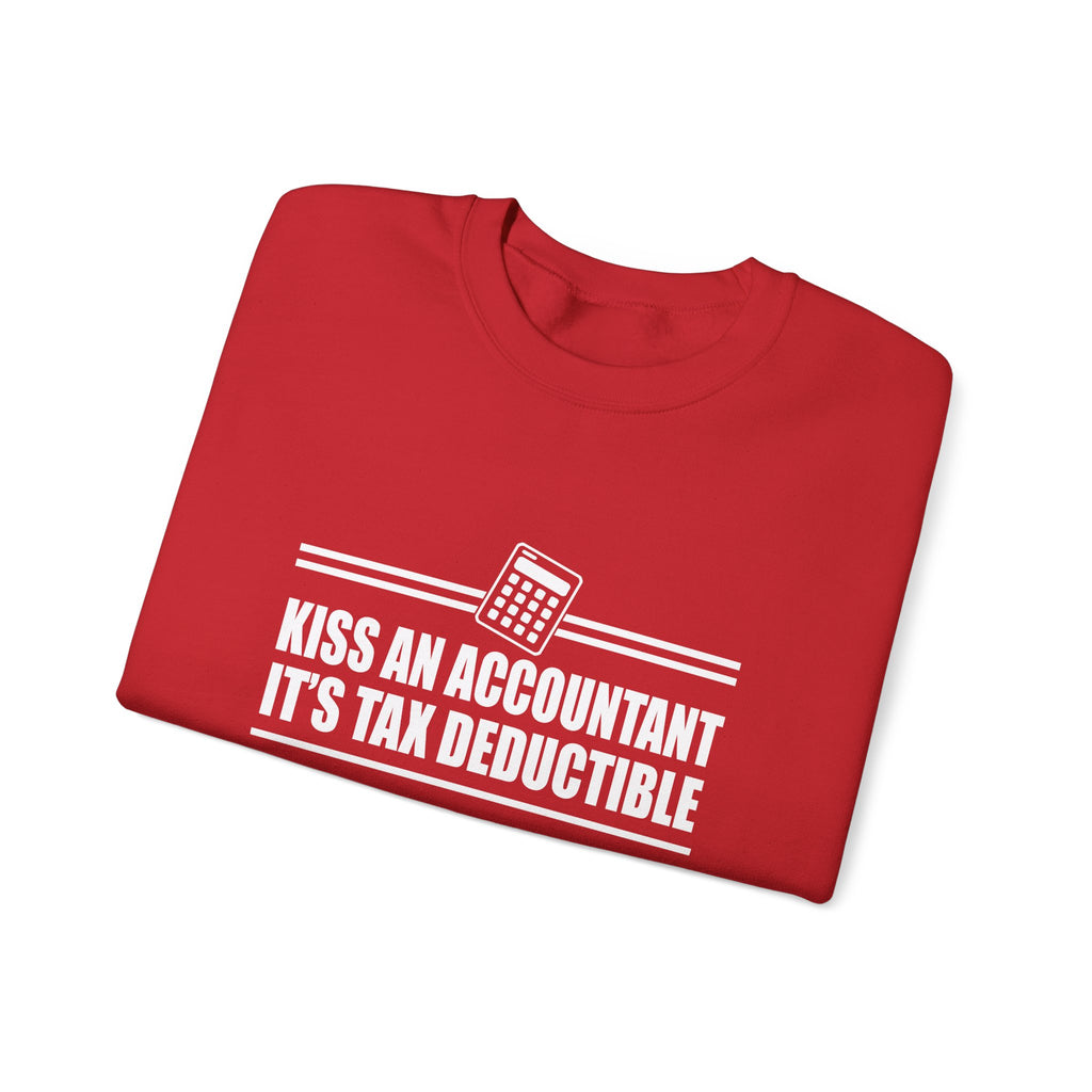 Kiss An Accountant Its Tax Deductible Unisex Heavy Blend Crewneck Sweatshirt