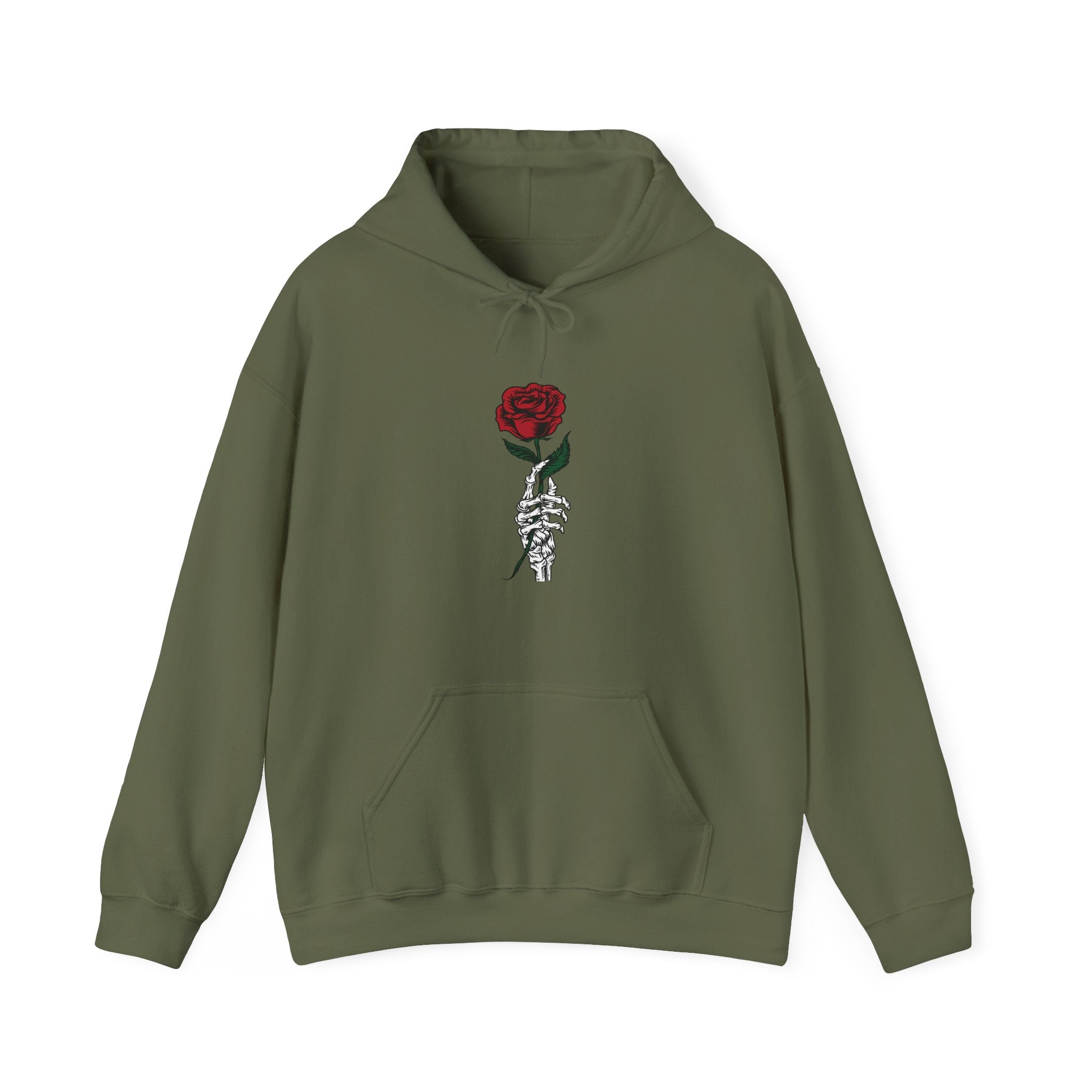 Rose In Skeleton Hand Unisex Heavy Blend Hooded Sweatshirt