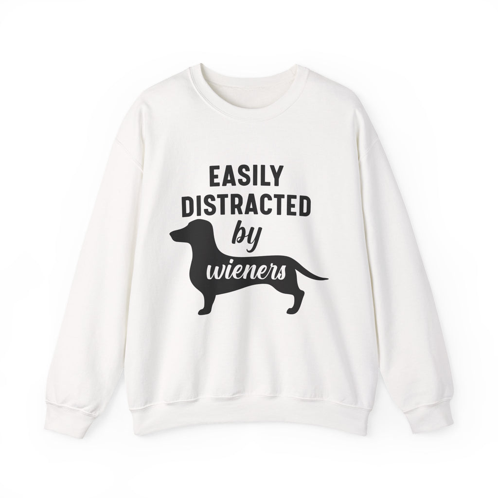 Easily Distracted By Wieners Unisex Heavy Blend Crewneck Sweatshirt