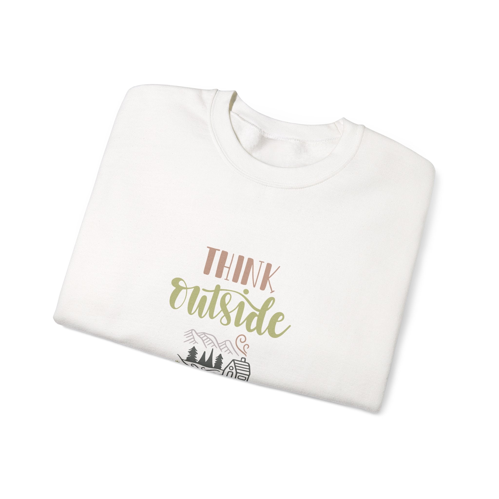 Think Outside No Box Required Unisex Heavy Blend Crewneck Sweatshirt