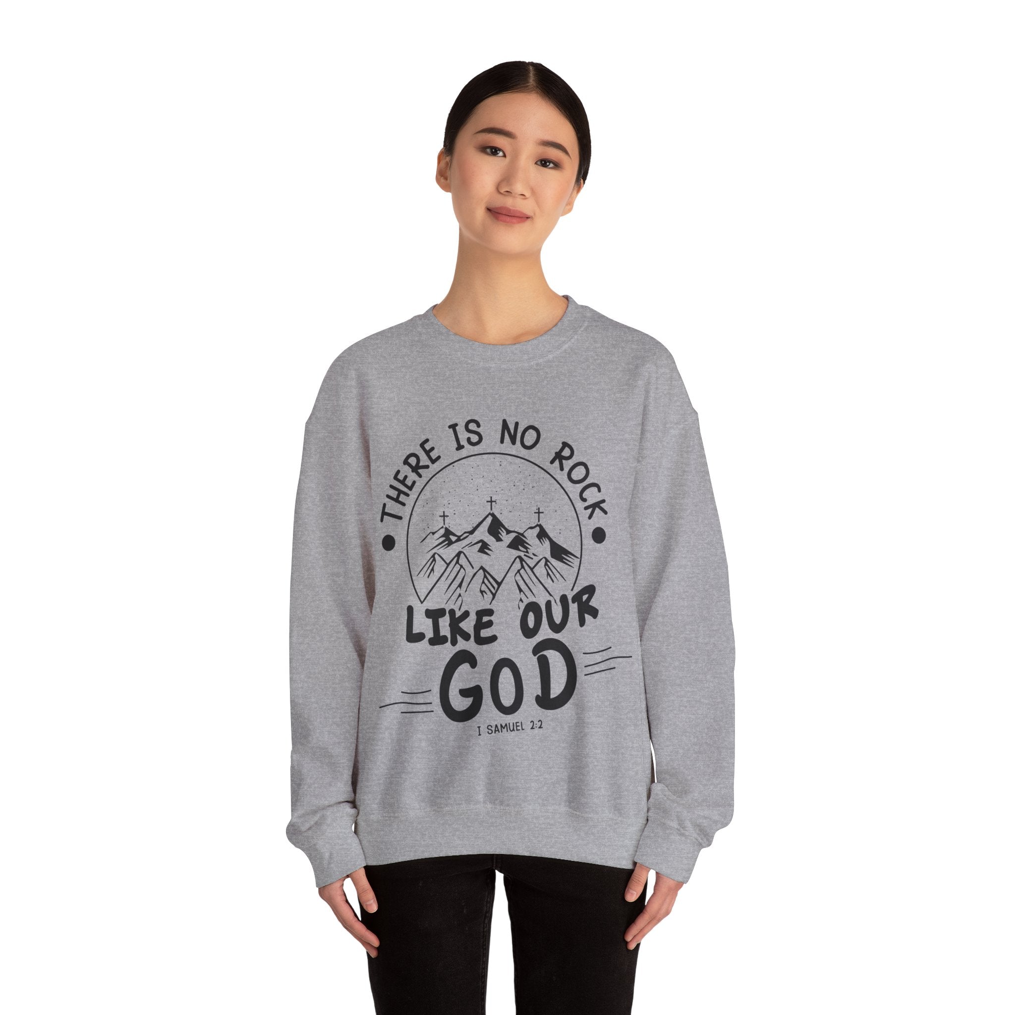 There Is No Rock Like Our God Unisex Heavy Blend Crewneck Sweatshirt
