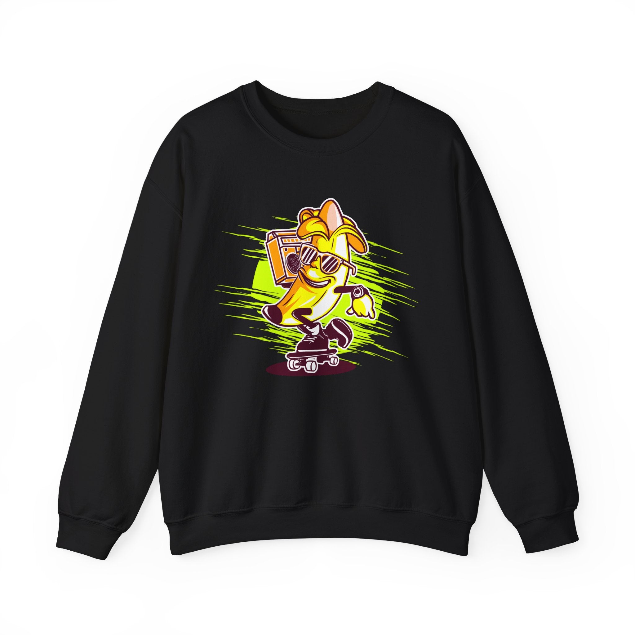 Banana Riding A Skateboard Unisex Heavy Blend Crewneck Sweatshirt