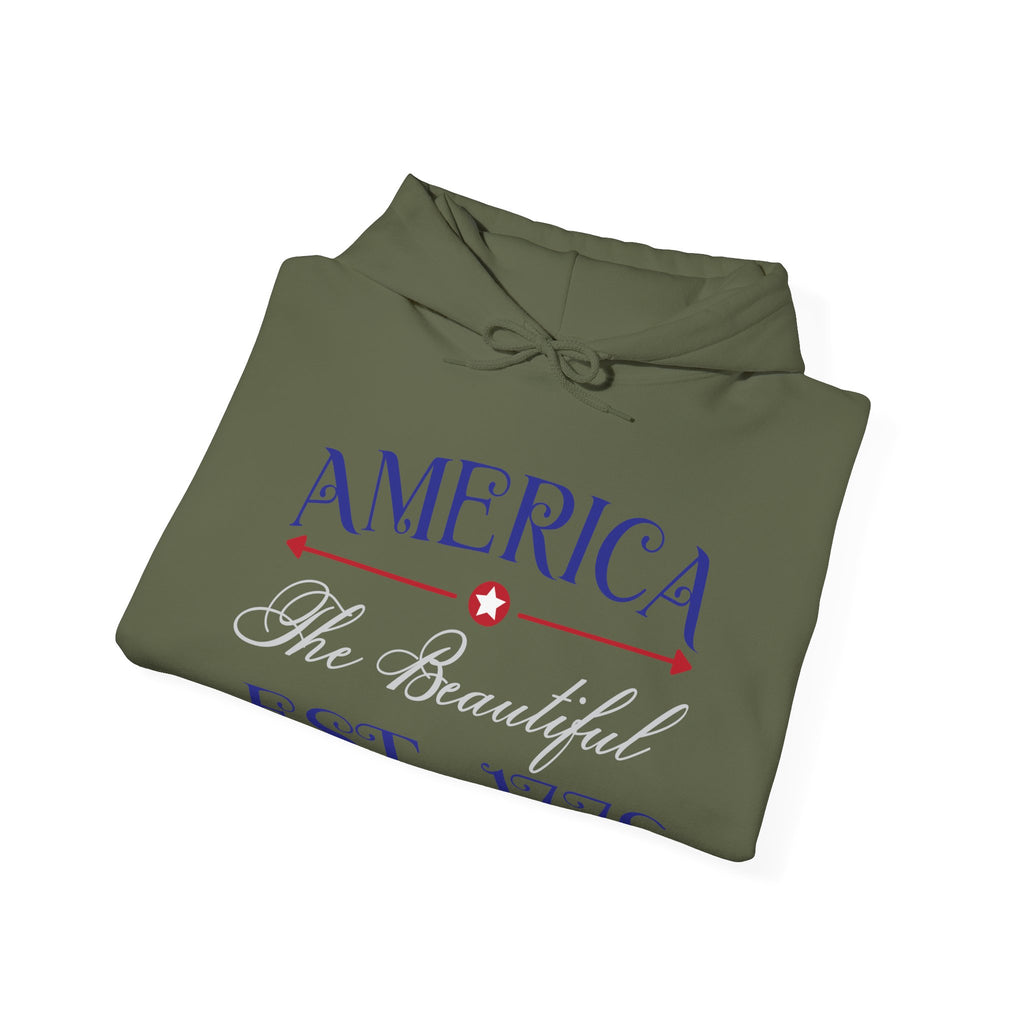 America The Beautiful EST 1776 Unisex Heavy Blend Hooded Sweatshirt