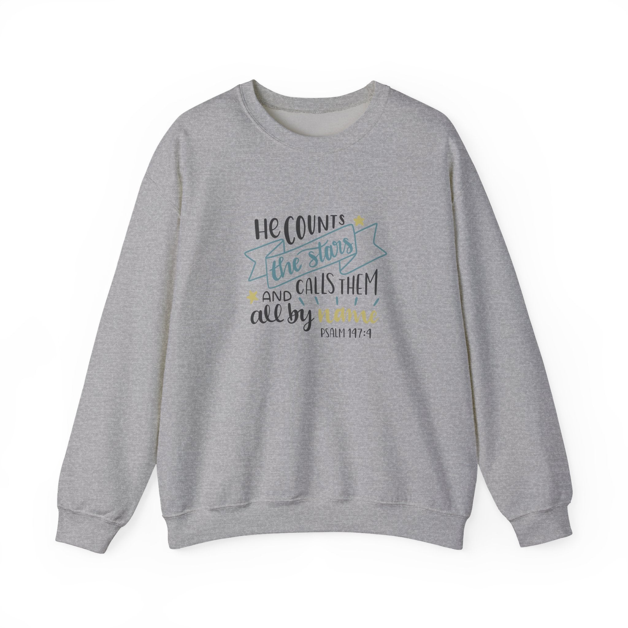 He Counts The Stars And Calls Them All By Name Psalm 147 4 Unisex Heavy Blend Crewneck Sweatshirt