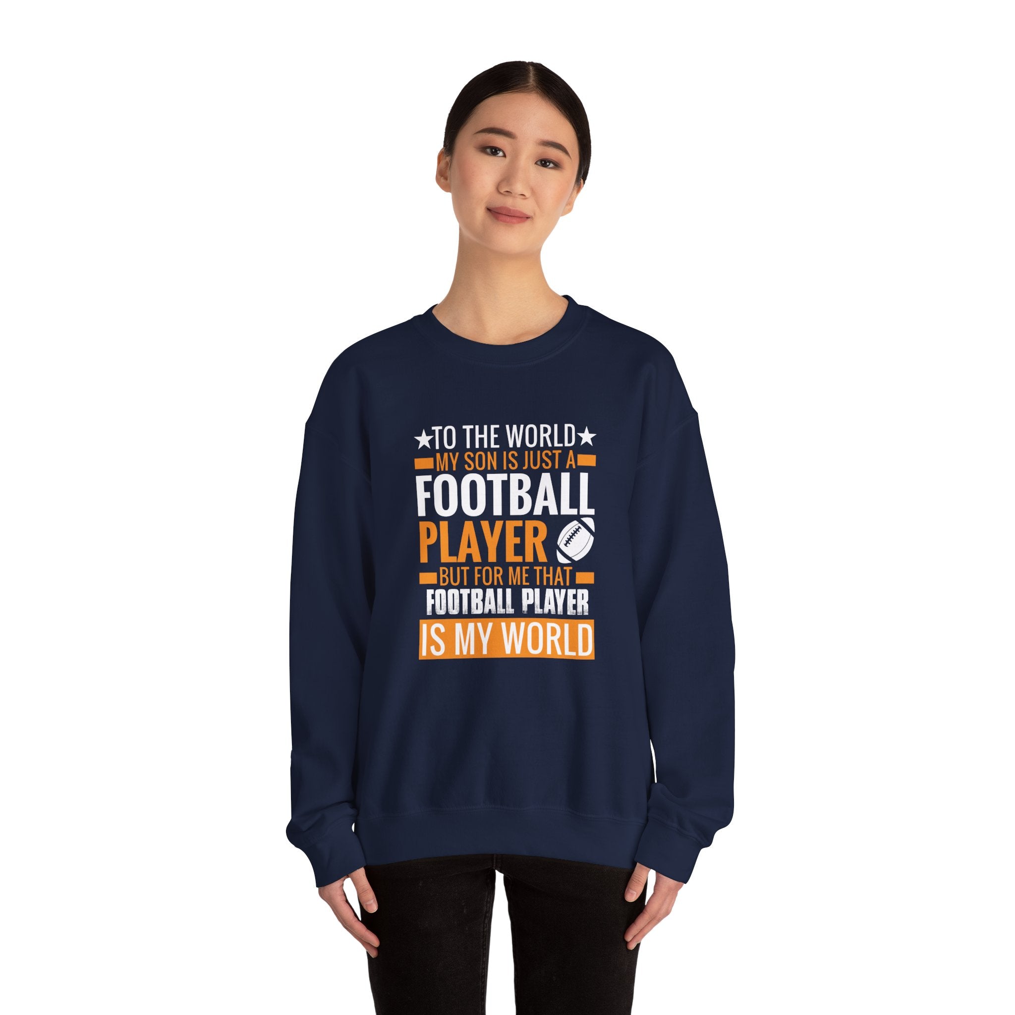 That Football Player Is My Whole World Unisex Heavy Blend Crewneck Sweatshirt