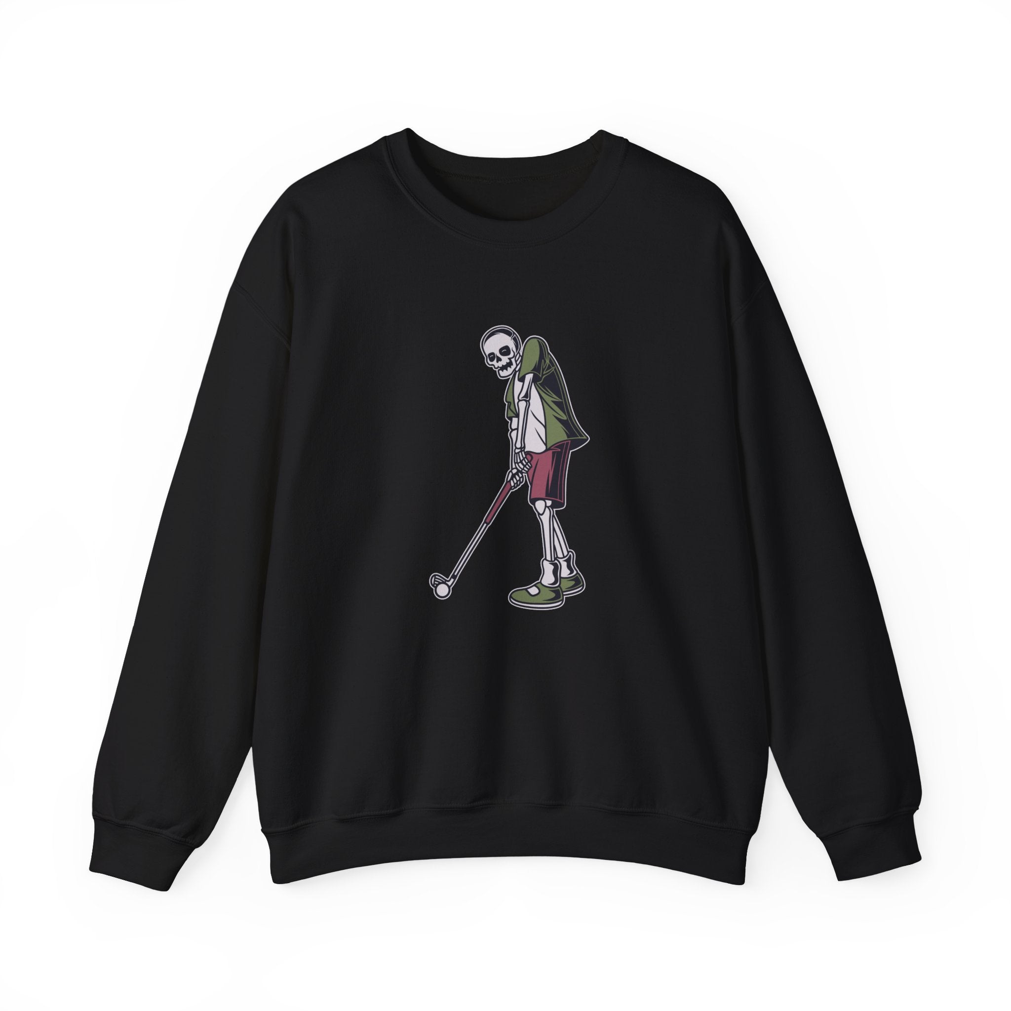 Skeleton Golfer Unisex Heavy Blend Crewneck Sweatshirt for Ultimate Comfort