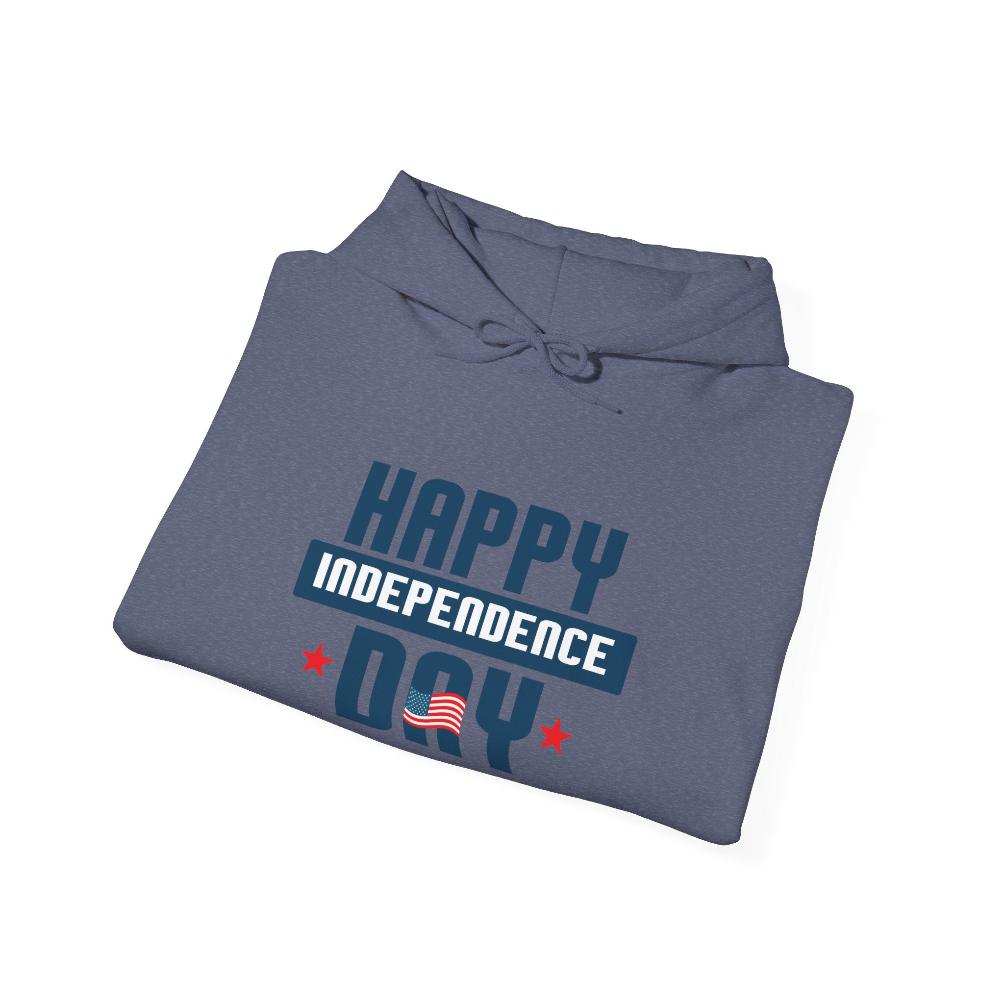 Happy Independence Day Blue Unisex Heavy Blend Hooded Sweatshirt