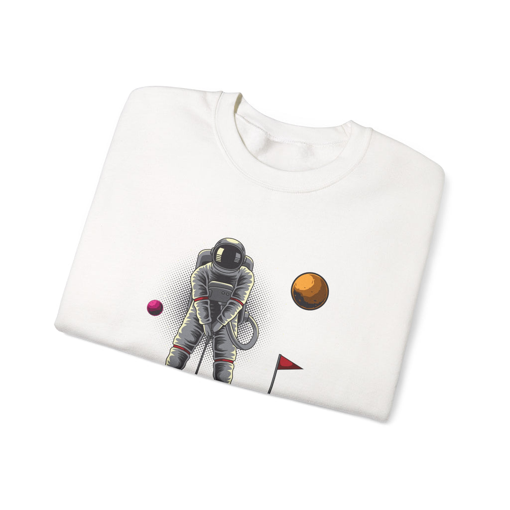 Golf Astronaut Unisex Heavy Blend Crewneck Sweatshirt for Ultimate Comfort