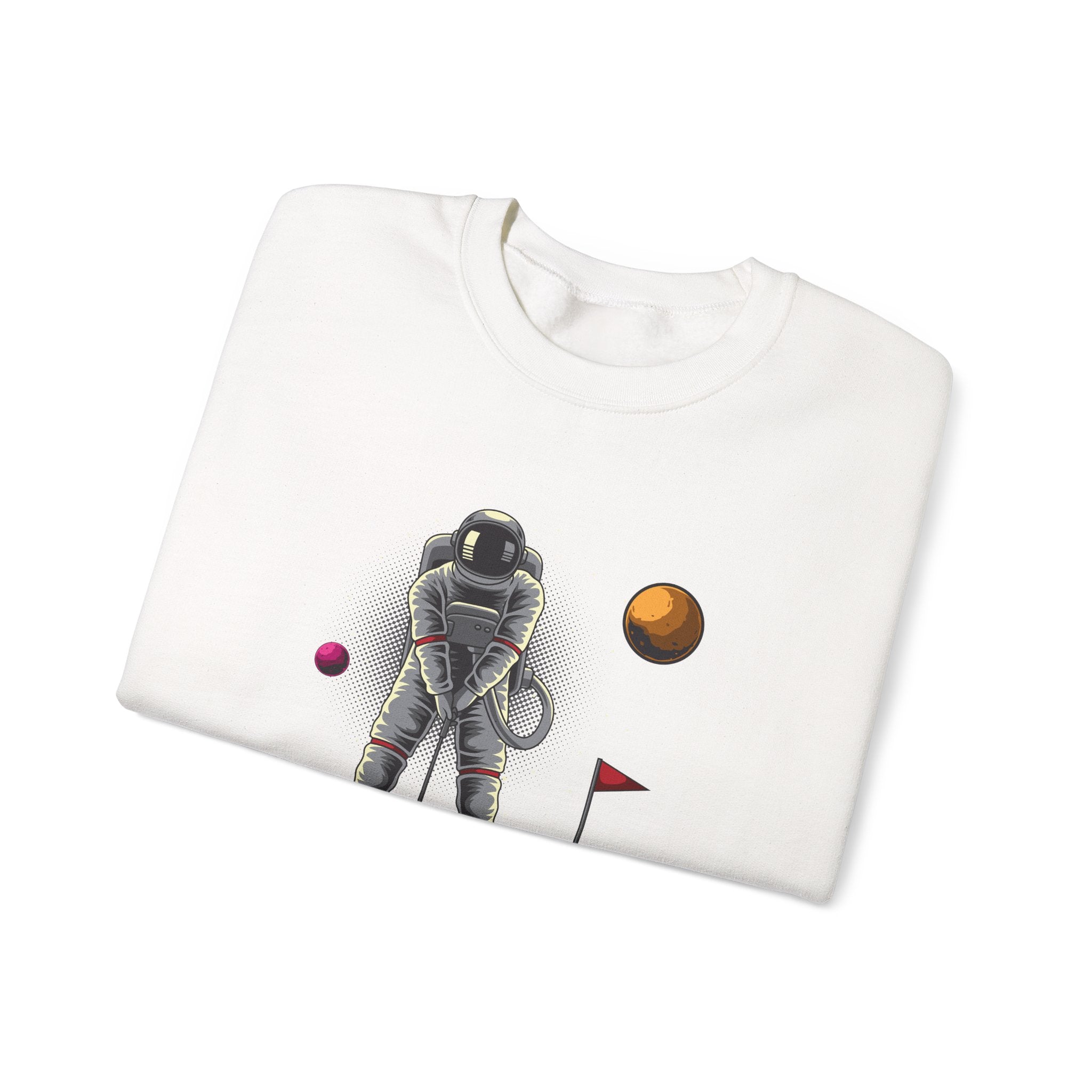 Golf Astronaut Unisex Heavy Blend Crewneck Sweatshirt for Ultimate Comfort