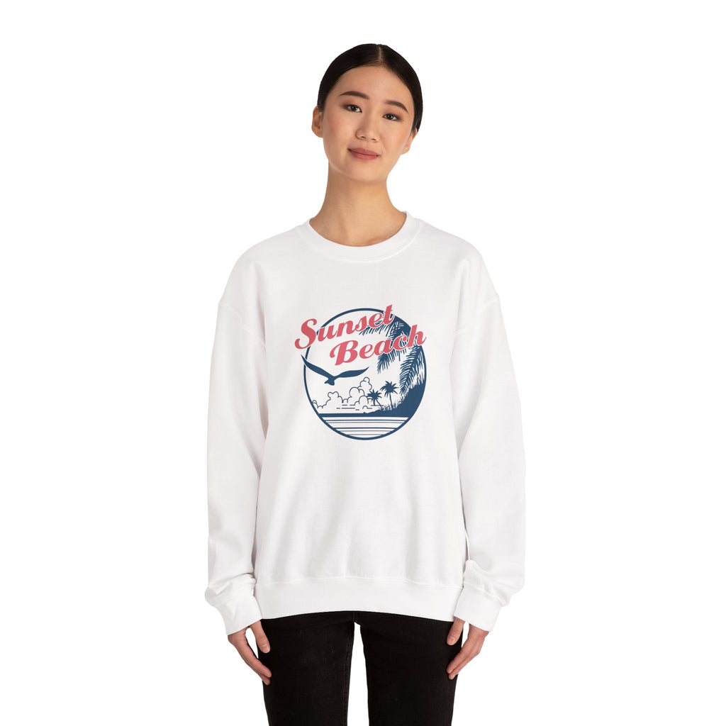 Sunset Beach Birds And Ocean Unisex Heavy Blend Crewneck Sweatshirt