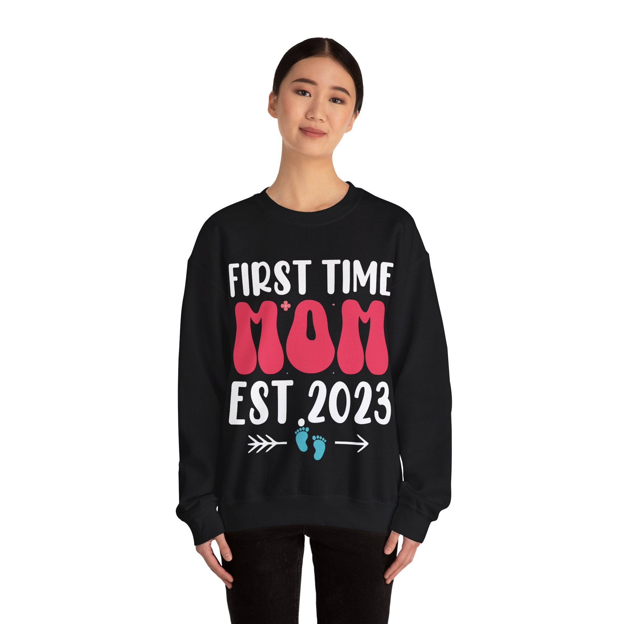 First Time Mom Established 2023 Unisex Heavy Blend Crewneck Sweatshirt